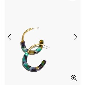 Madewell half and half hoop earrings.